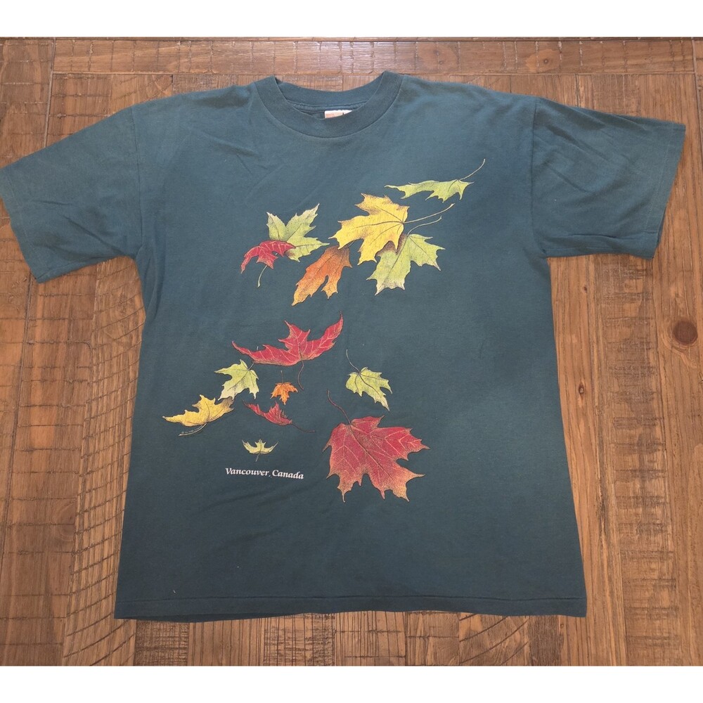 Leaves Fall Canadian Naturalist 1990's Vintage T-Shirt